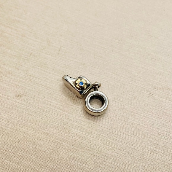 EUC Pandora 790403CZB Sterling Silver & 14k Gold Baby Boy Booty Dangle Charm - Picture 4 of 9